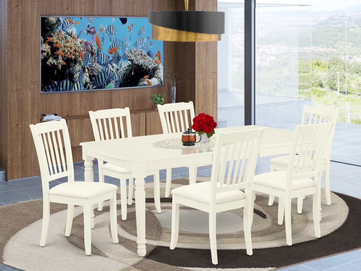7 Piece Dover Dinette Set - Linen White
