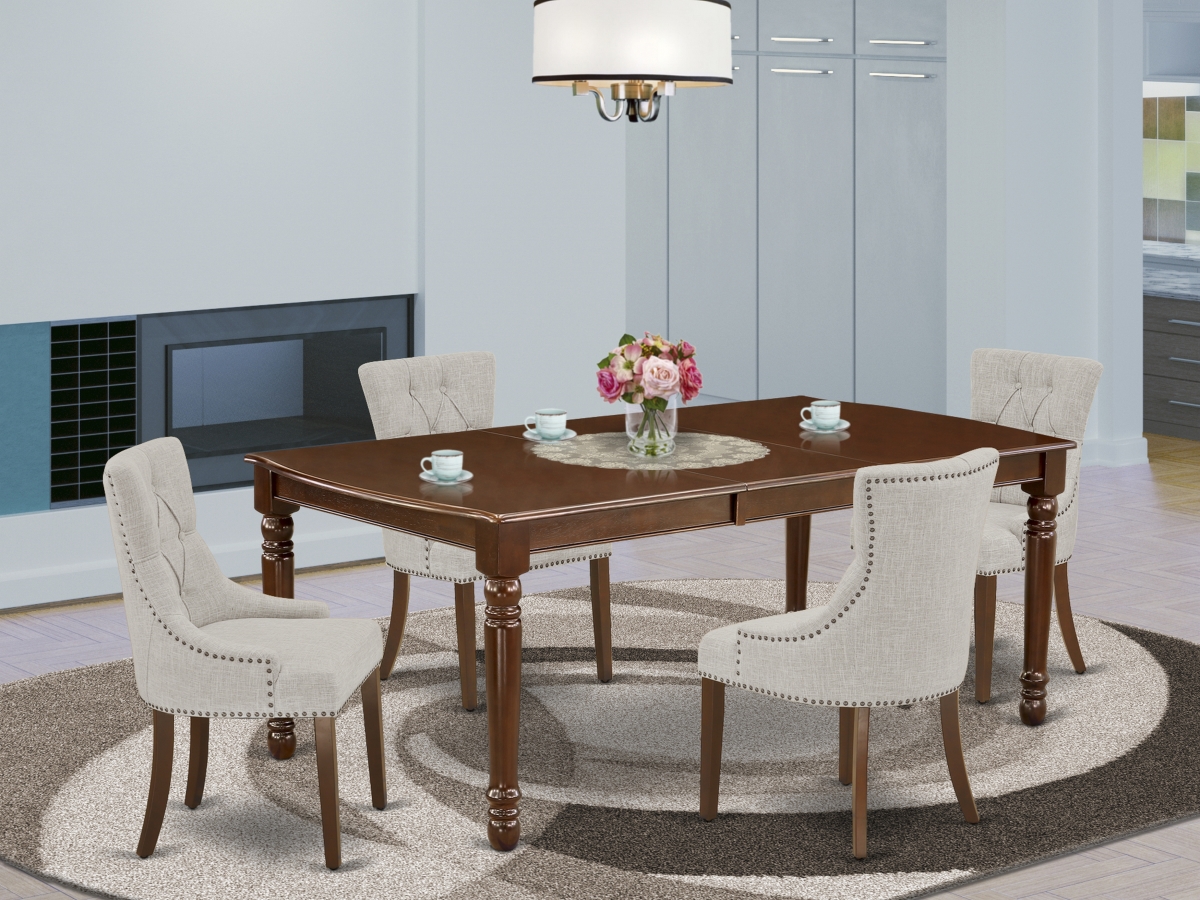 5 Piece Dover Dining Set - Mahogany & Doeskin