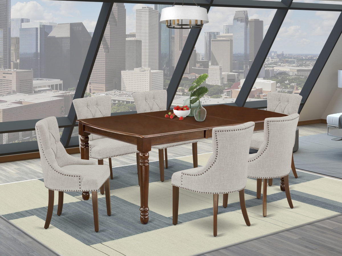 7 Piece Dover Dinette Set - Mahogany & Doeskin