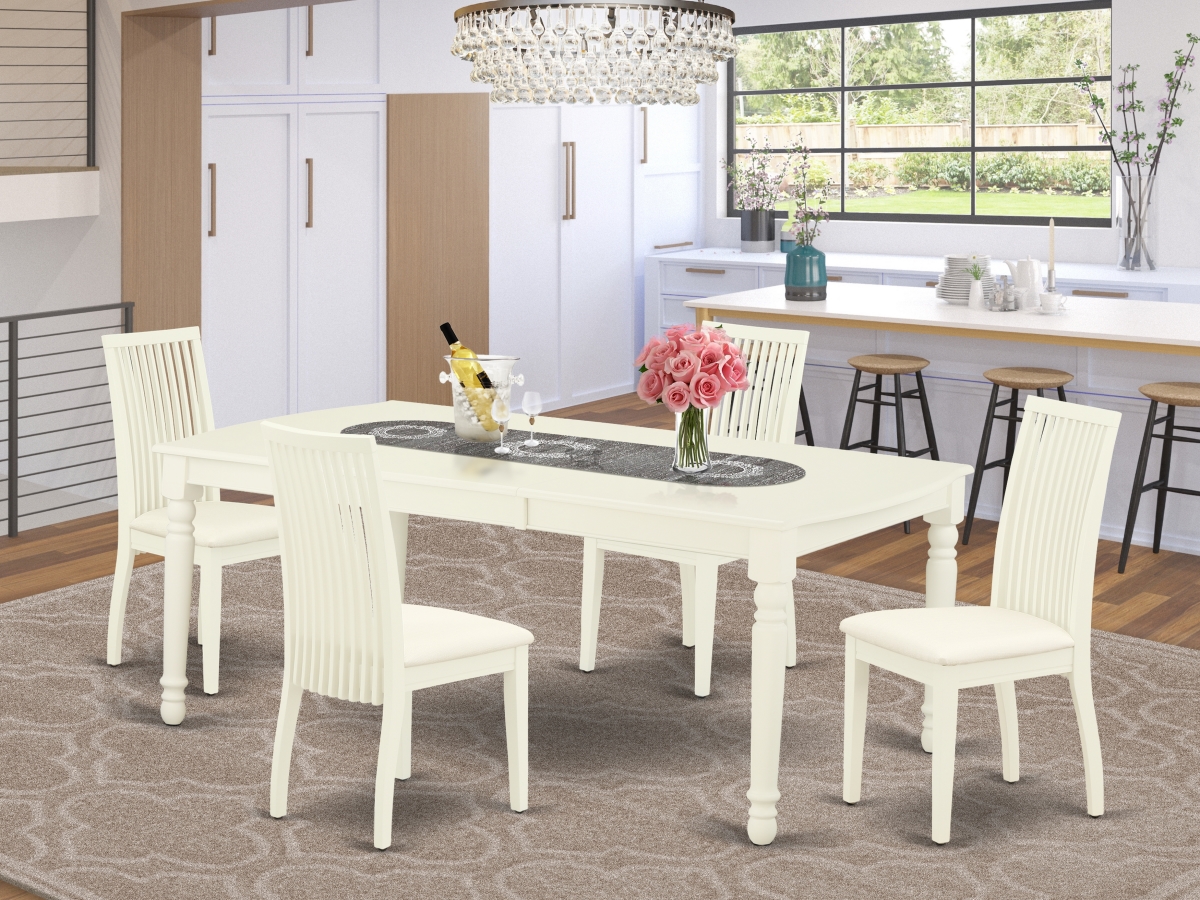 5 Piece Dover Dining Set - Linen White