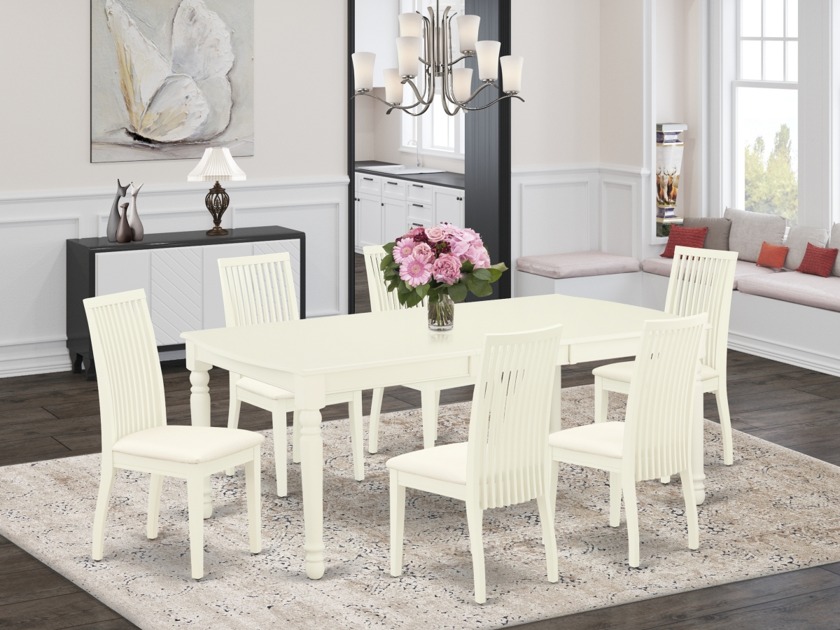 7 Piece Dover Dinette Set - Linen White
