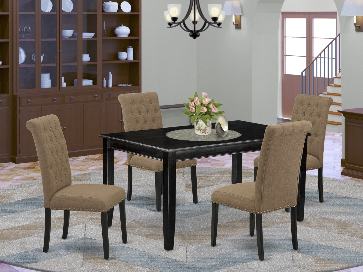 DUBR5-BLK-17 5 Piece Dudley Dining Set - Black & Light Sable