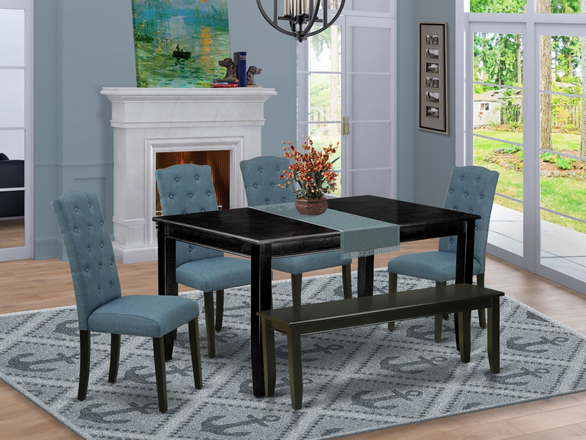 DUCE6-BLK-21 6 Piece Dudley Dining Set - Black