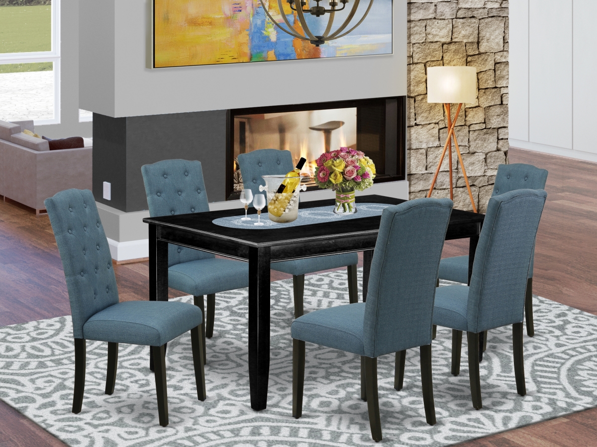 7 Piece Dudley Dinette Set - Black & Blue