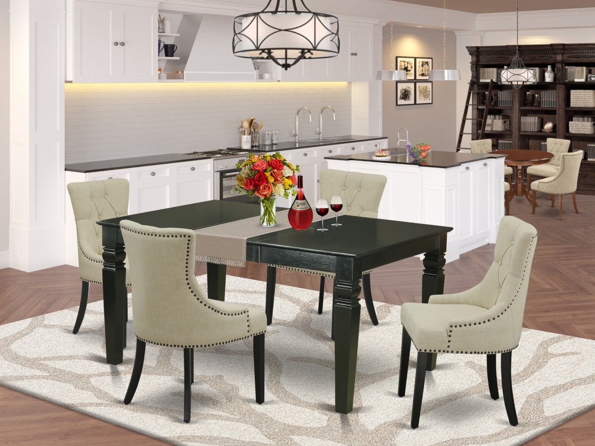 5 Piece Weston Dining Set - Black & Light Beige