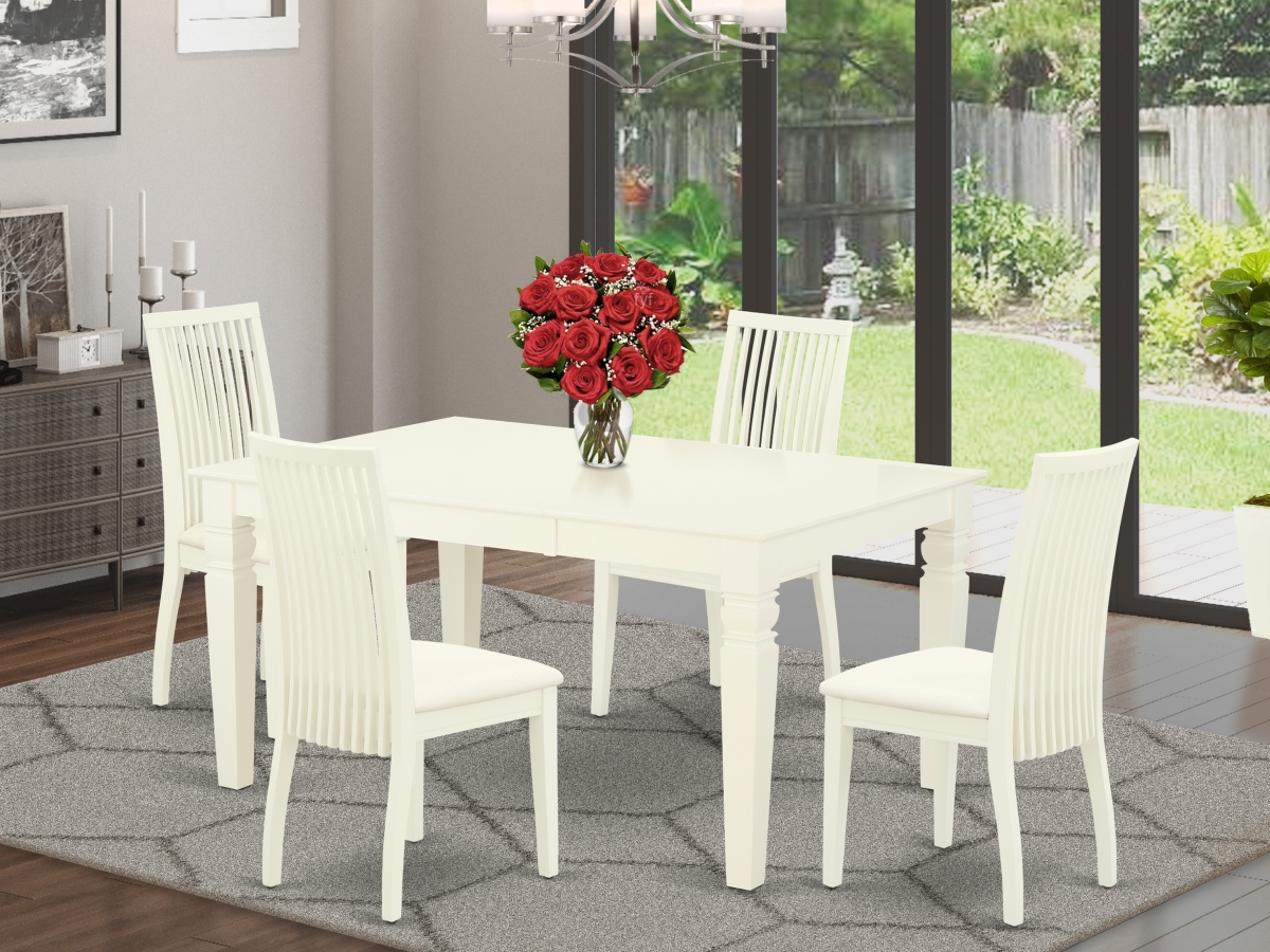 5 Piece Weston Dining Set - Linen White