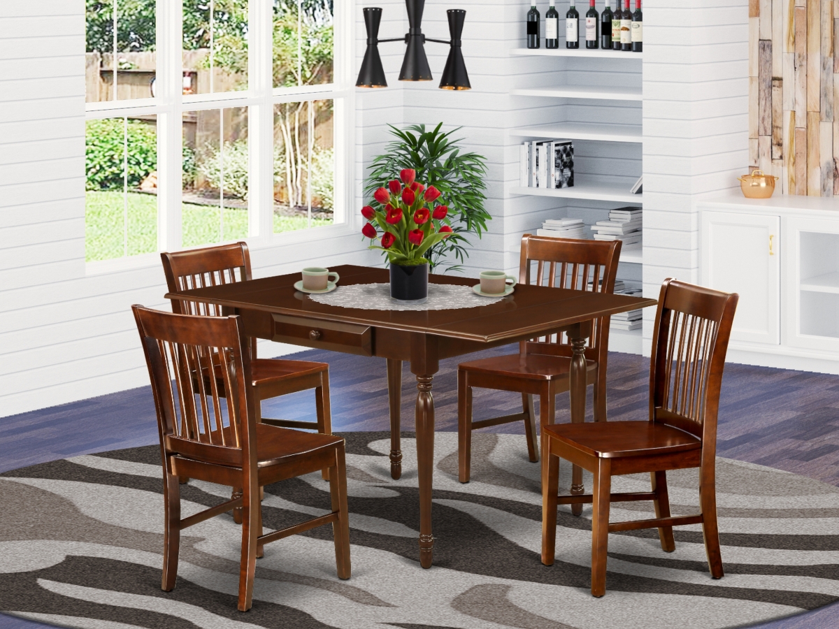 5 Piece Monza Kitchen Table Set - Mahogany