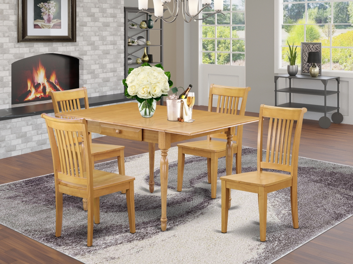 5 Piece Monza Modern Dining Table Set - Oak