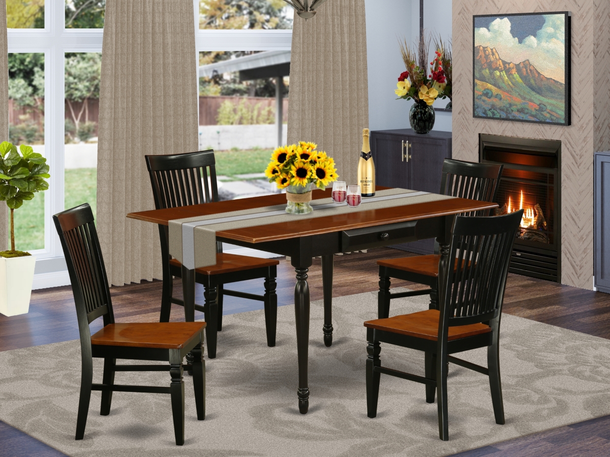 MZWE5-BCH-W 5 Piece Monza Dining Set - Black & Cherry -  East West Furniture