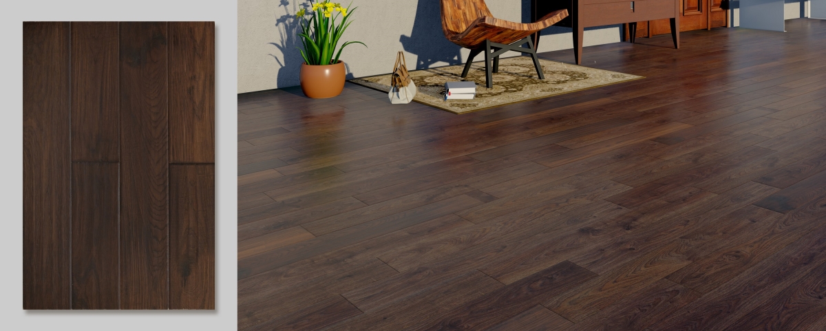 Picture of East West Furniture SP-5HH02 0.5 x 5 in. Sango Premier Hickory Special Walnut Handscraped Engineered Hardwood Flooring