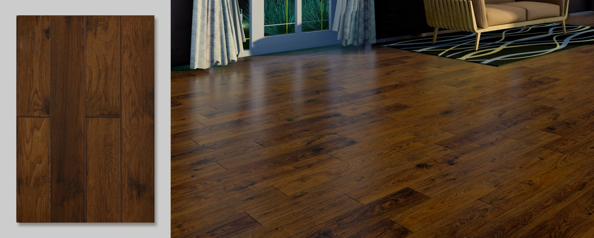 Picture of East West Furniture SP-5HH04 0.5 x 5 in. Sango Premier Hickory Spice Brown Handscraped Engineered Hardwood Flooring