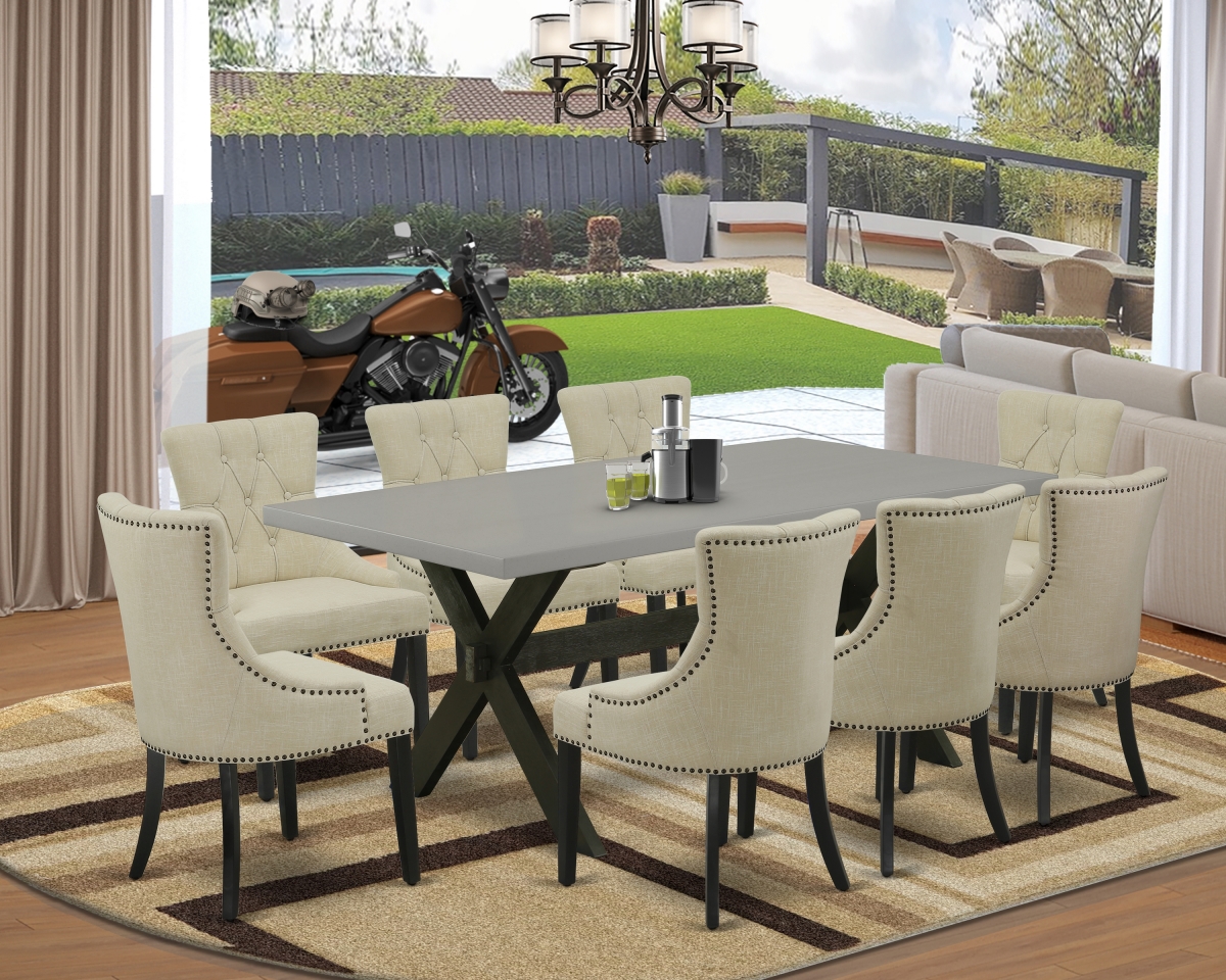 9 Piece X-Style Kitchen Dining Room Set - Light Beige & Cement -  GSI Homestyles, HO2959578