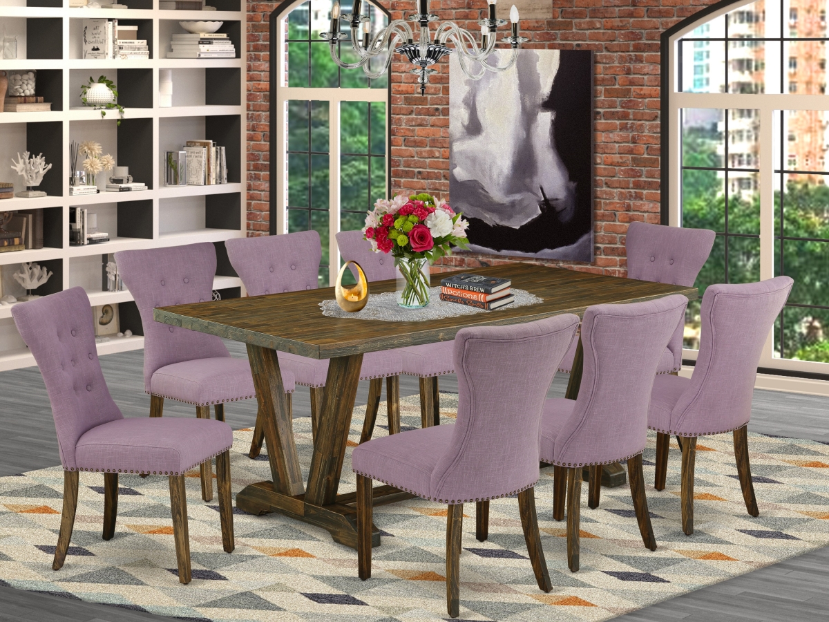 9 Piece V-Style Dinette Set - Dahlia