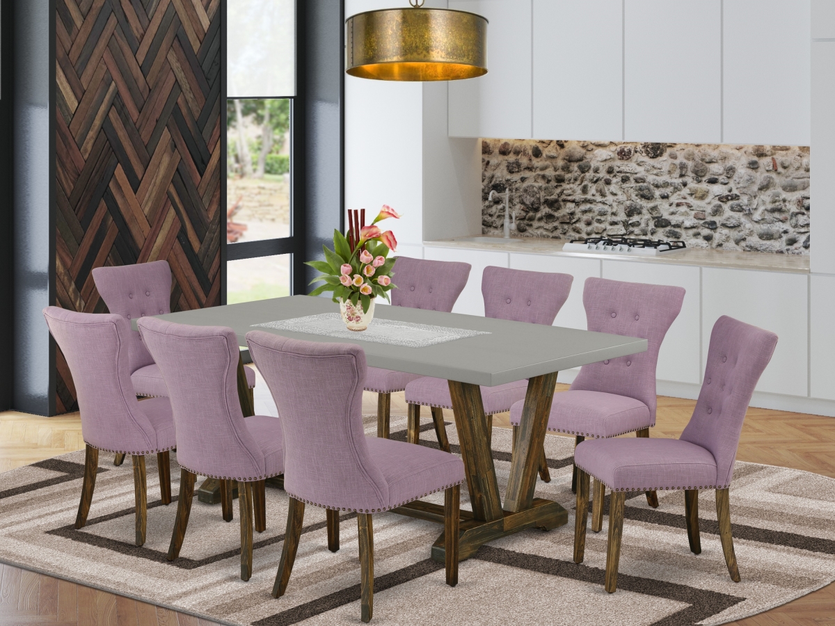 9 Piece V-Style Kitchen Table Set - Dahlia