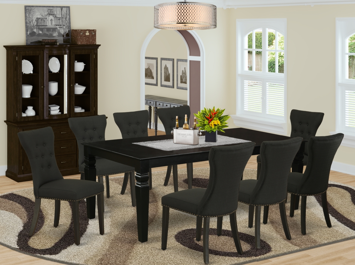 9 Piece Logan Dining Room Table Set - Black