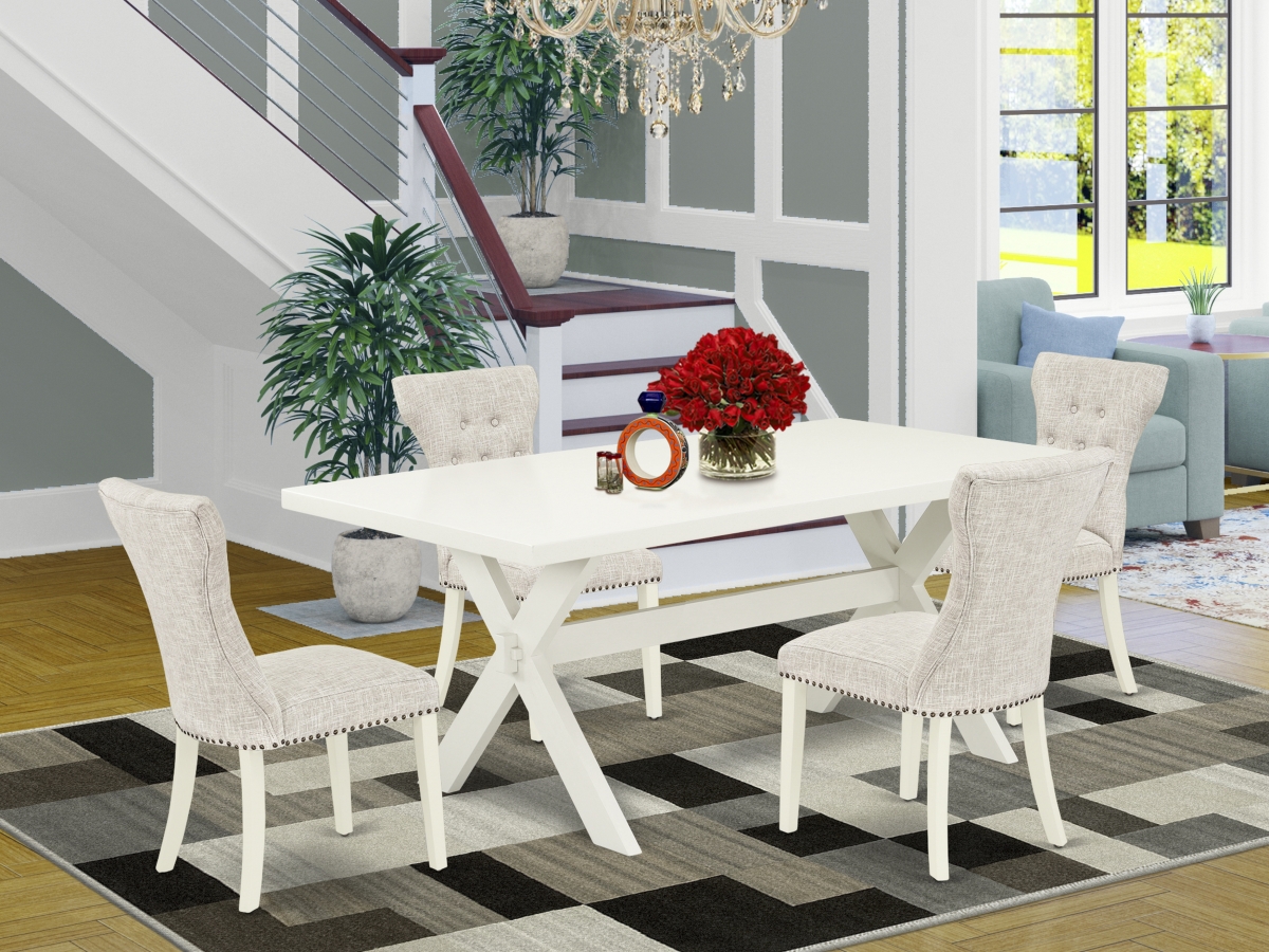 5 Piece X-Style Dinette Set - Linen White