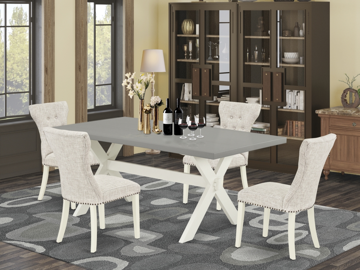 5 Piece X-Style Dinette Set - Linen White