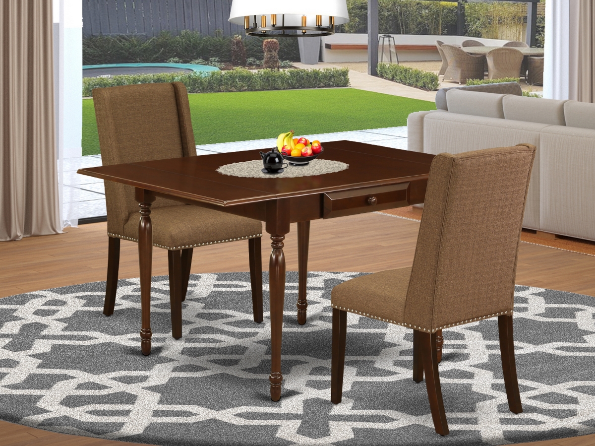 3 Piece Monza Dinette Set - Brown, Beige & Mahogany