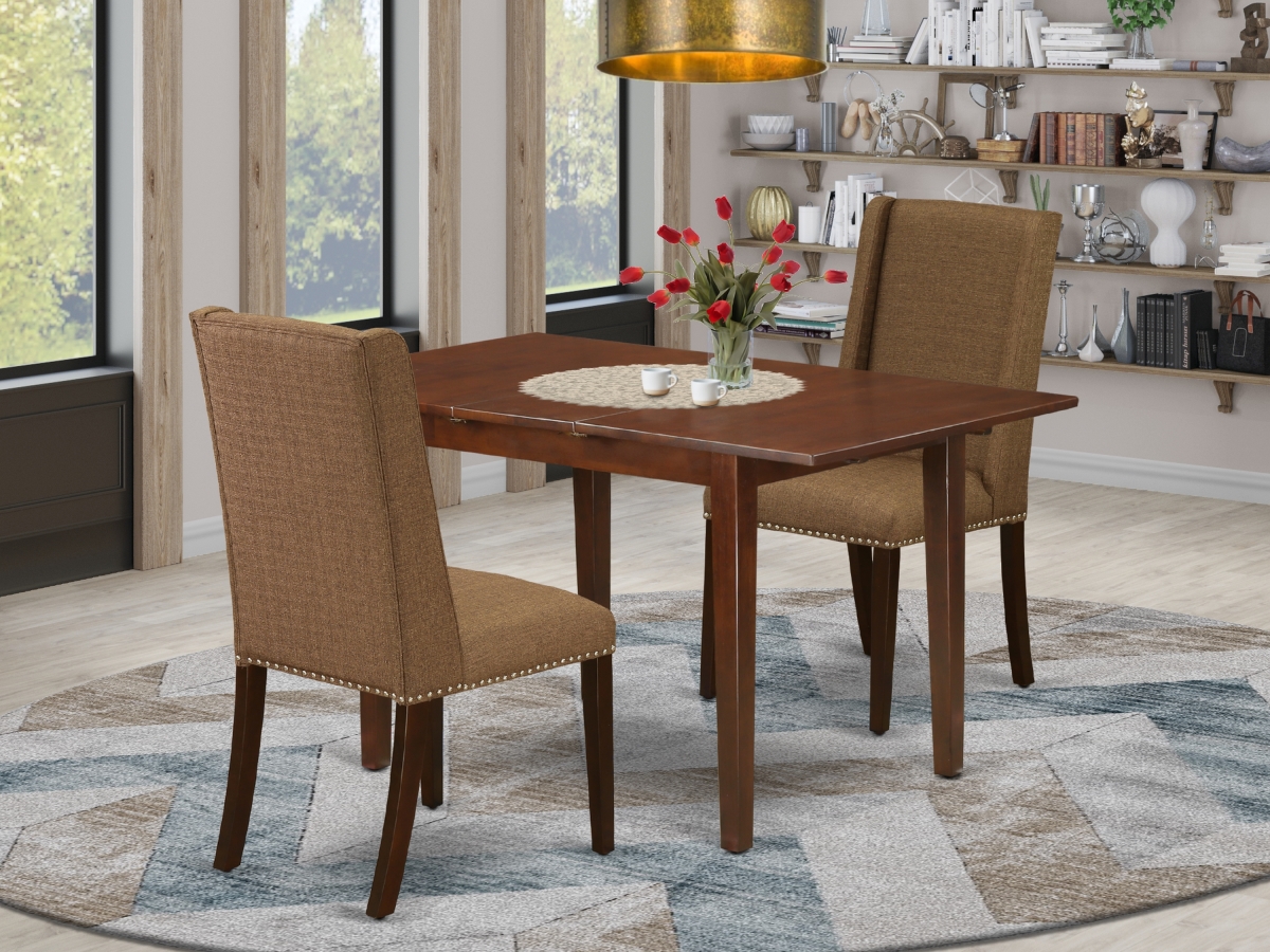 3 Piece Norfolk Dinette Set - Brown, Beige & Mahogany