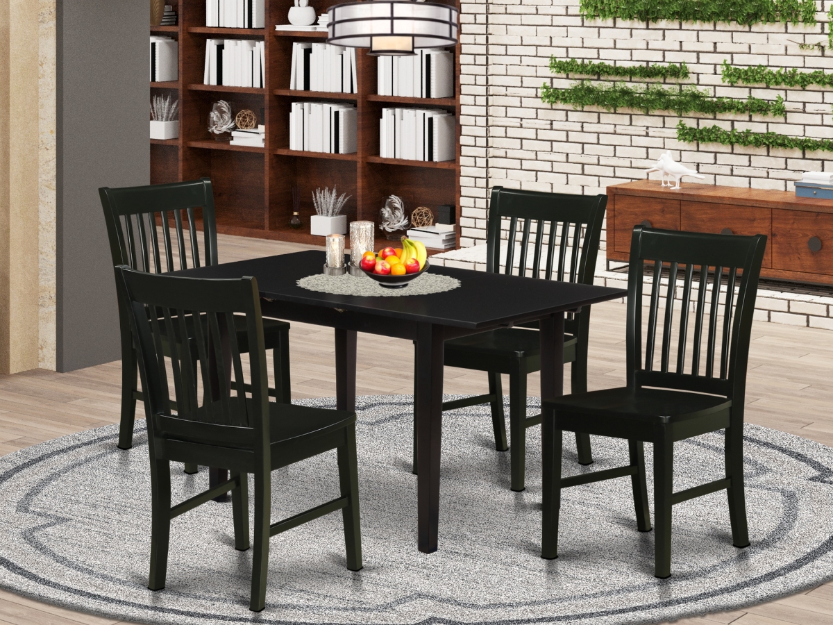 5 Piece Norfolk Kitchen Table Set - Black