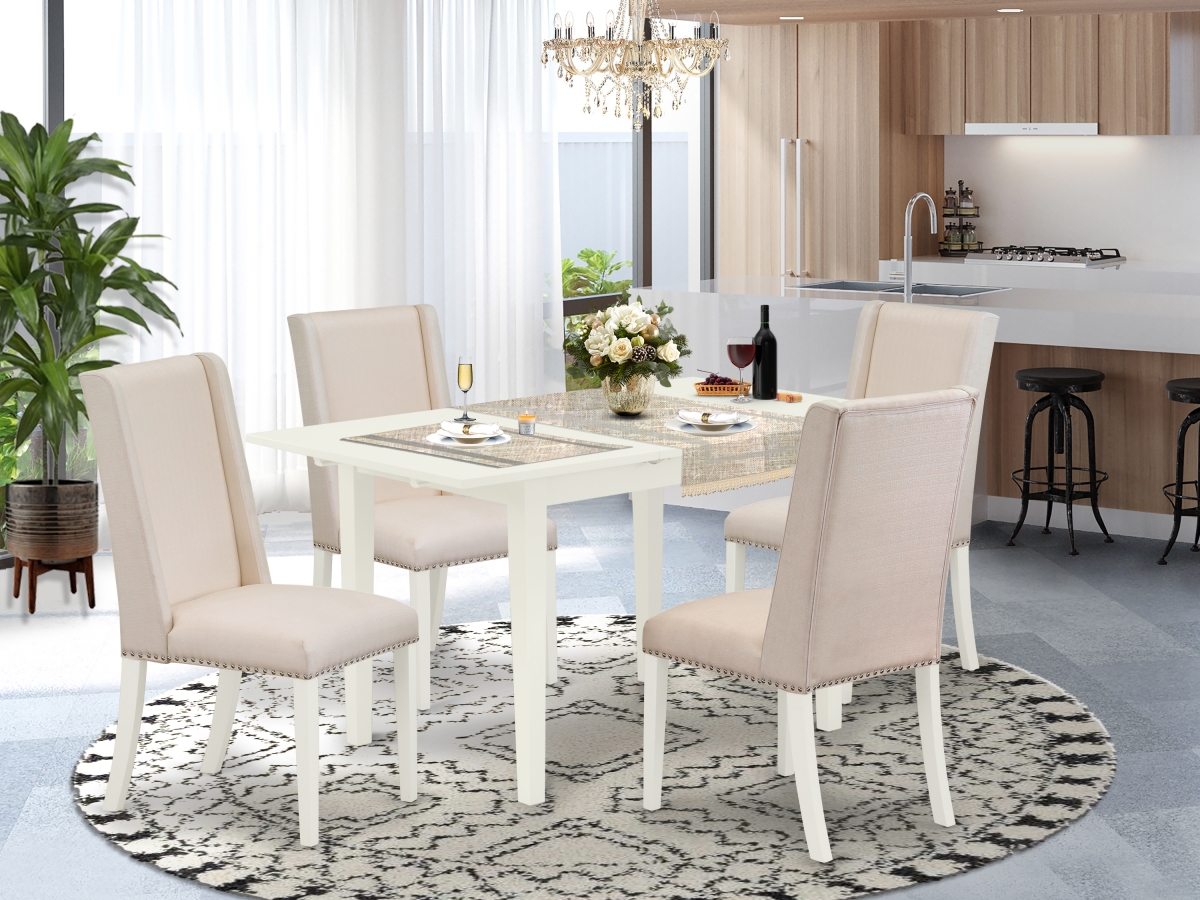 5 Piece Norfolk Kitchen Table Set - Linen White