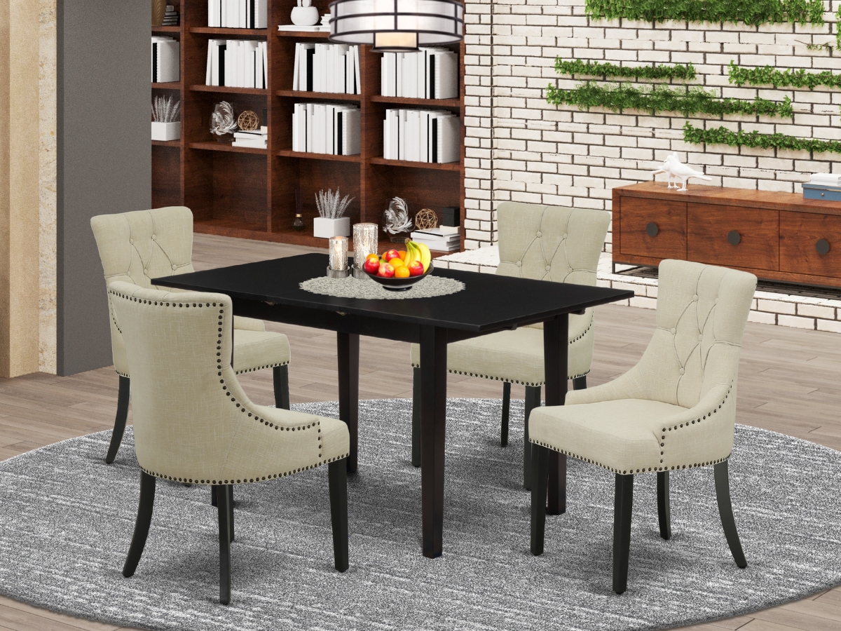 5 Piece Norfork Wood Dining Table Set - Black