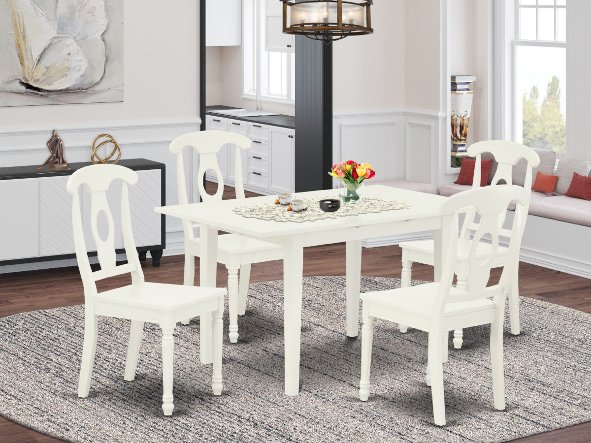 5 Piece Norfolk Dinette Set - Linen White