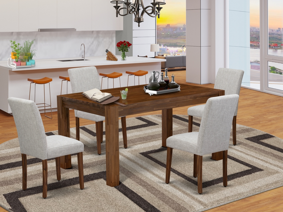 5 Piece Celina Kitchen Furniture Set - Sand Blasting Antique Walnut & Doeskin