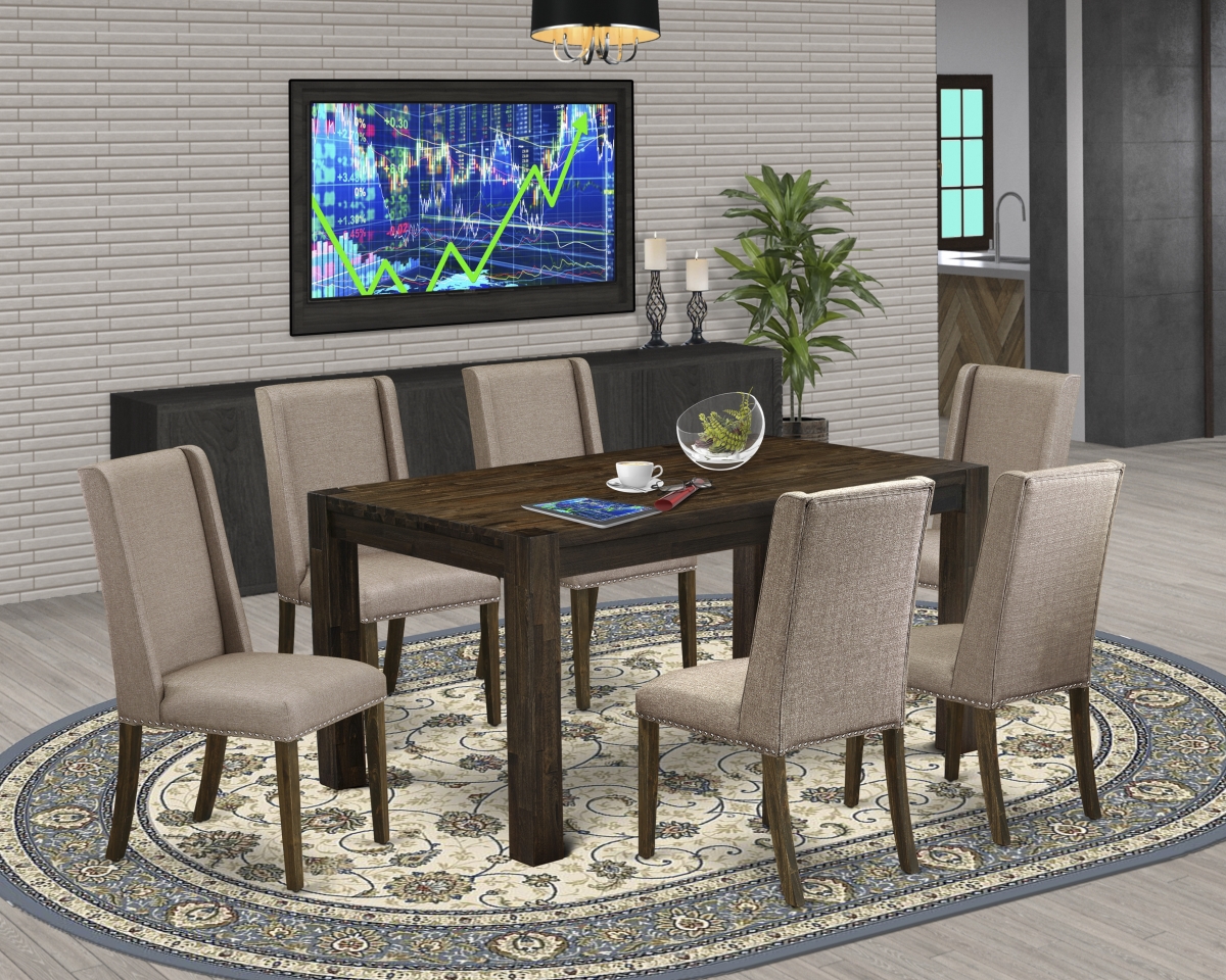 7 Piece Celina Dining Room Set - Distressed Jacobean