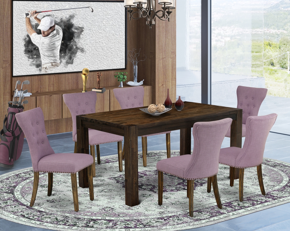 7 Piece Celina Dining Room Table Set - Distressed Jacobean