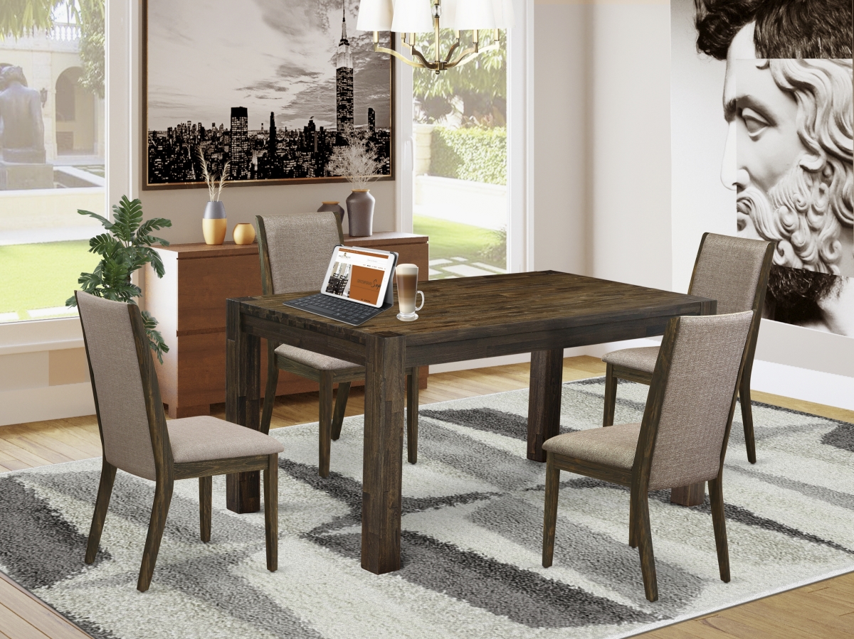 5 Piece Celina Dinette Set - Distressed Jacobean