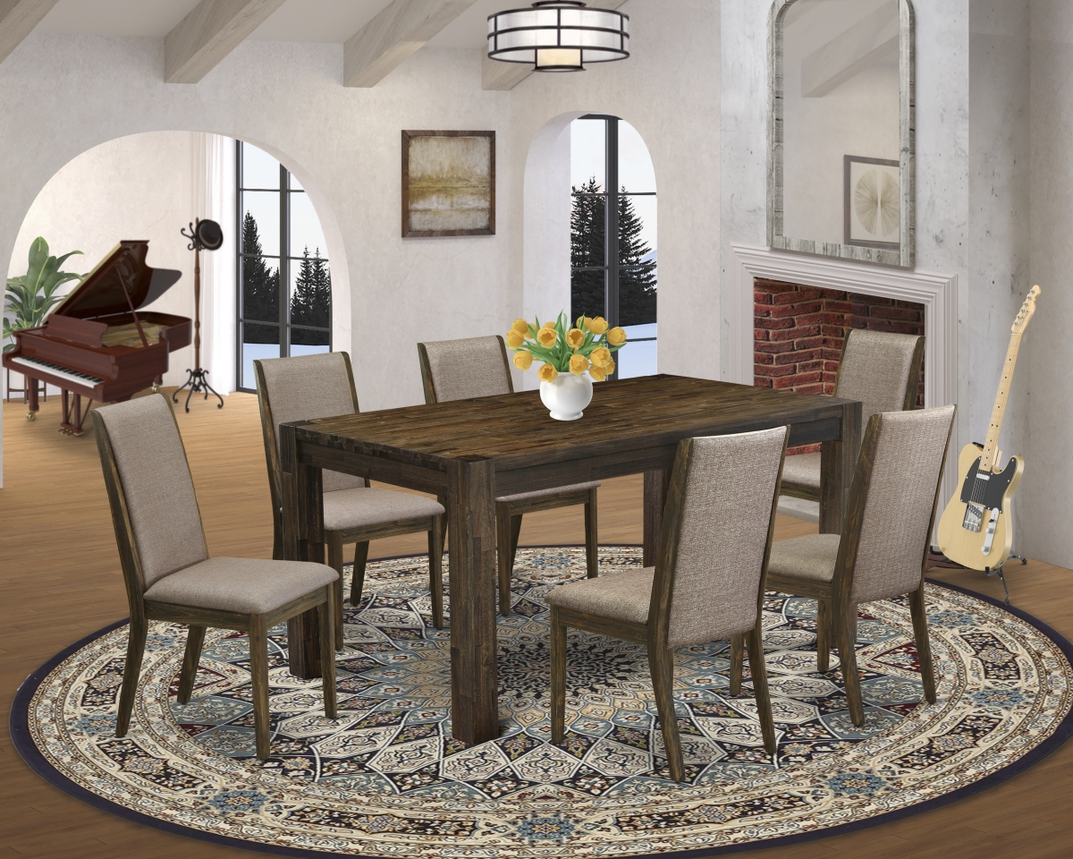 CNLA7-77-16 7 Piece Celina Kitchen Dining Room Set - Distressed Jacobean