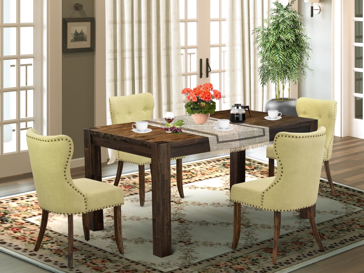 5 Piece Celina Kitchen Dining Room Set - Distressed Jacobean