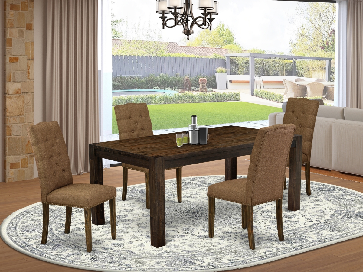 5 Piece Lismore Dining Room Table Set - Distressed Jacobean