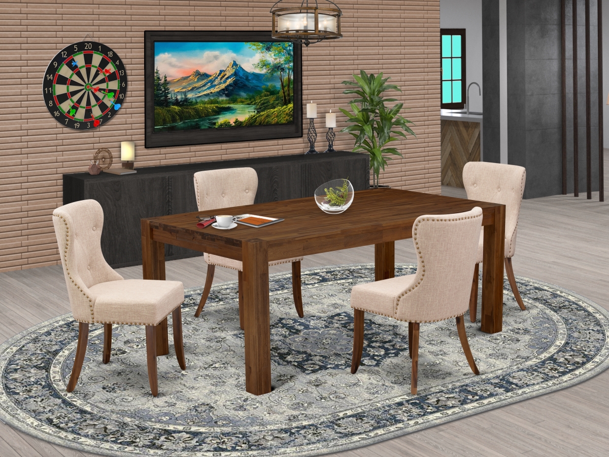 5 Piece Lismore Dining Room Set - Sand Blasting Antique Walnut