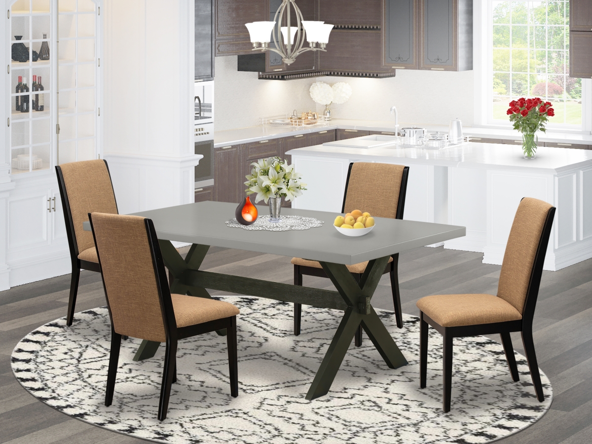 5 Piece X-Style Amazing Dinette Set - Wire Brushed Black