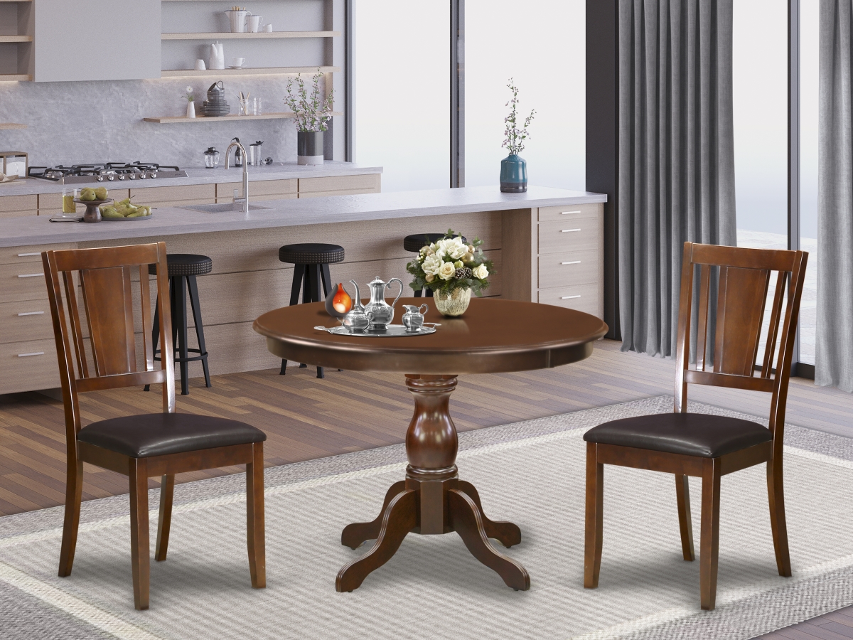 3 Piece Hartland Kitchen Table Set - Mahogany