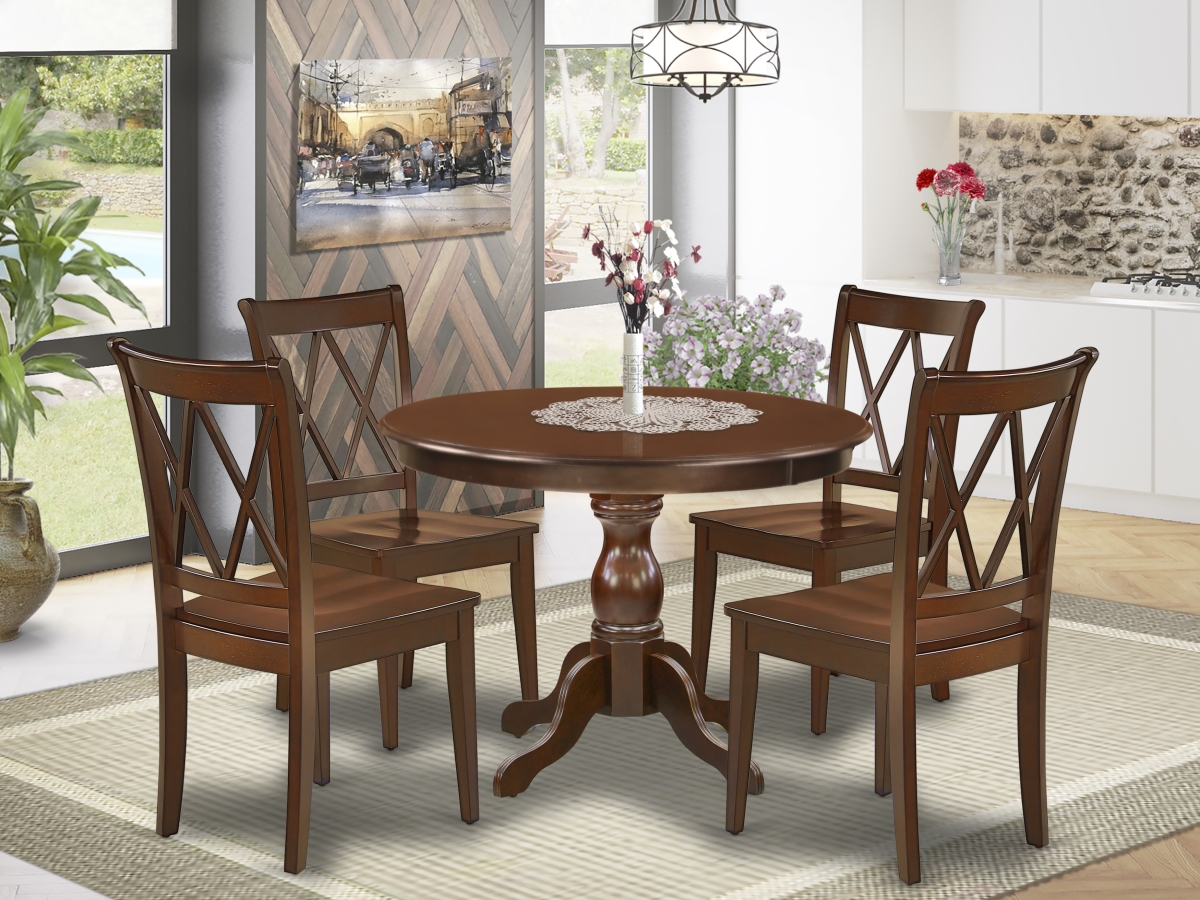 5 Piece Hartland Dining Room Table Set - Mahogany