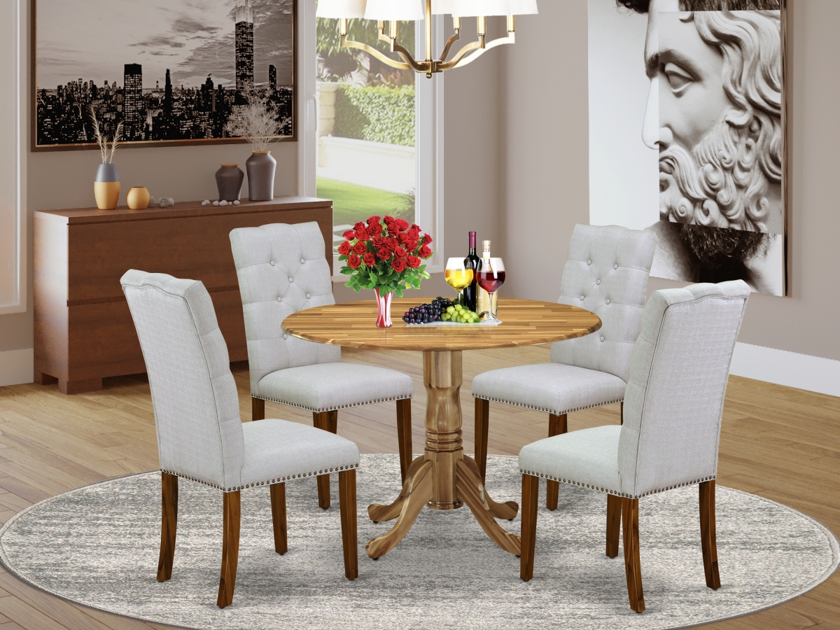 5 Piece Dublin Kitchen Furniture Set - Gray, Antique Walnut & Natural