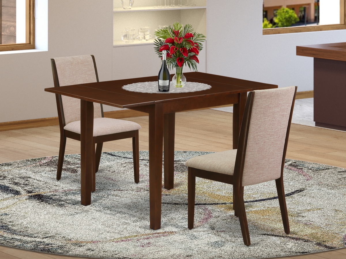 3 Piece Norden Kitchen Dining Table Set - Light Tan & Mahogany