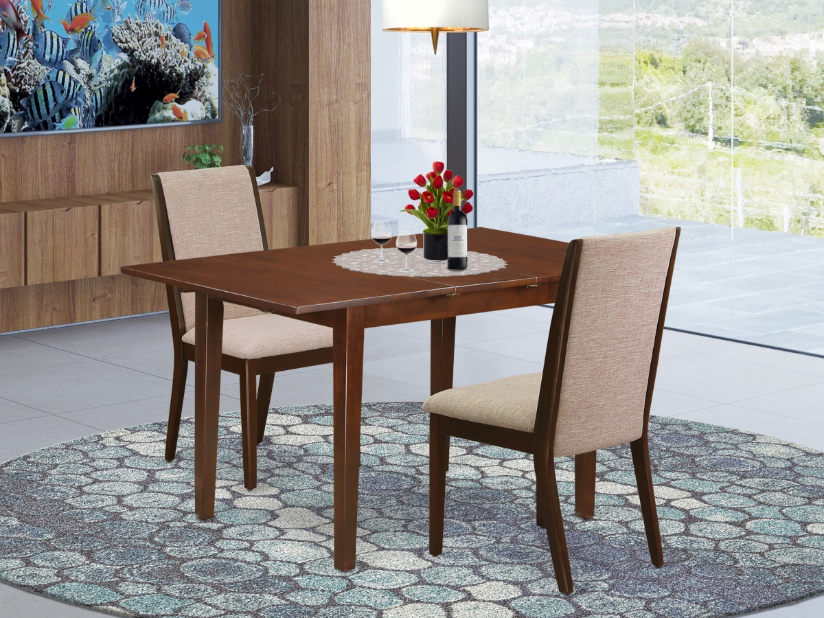 PSLA3-MAH-04 3 Piece Picasso Kitchen Table Set - Light Tan & Mahogany