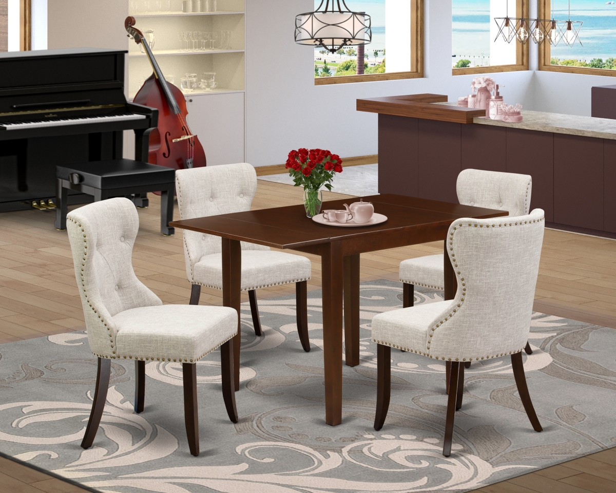 Norden Dining Set - Mahogany & Doeskin, Set of 4