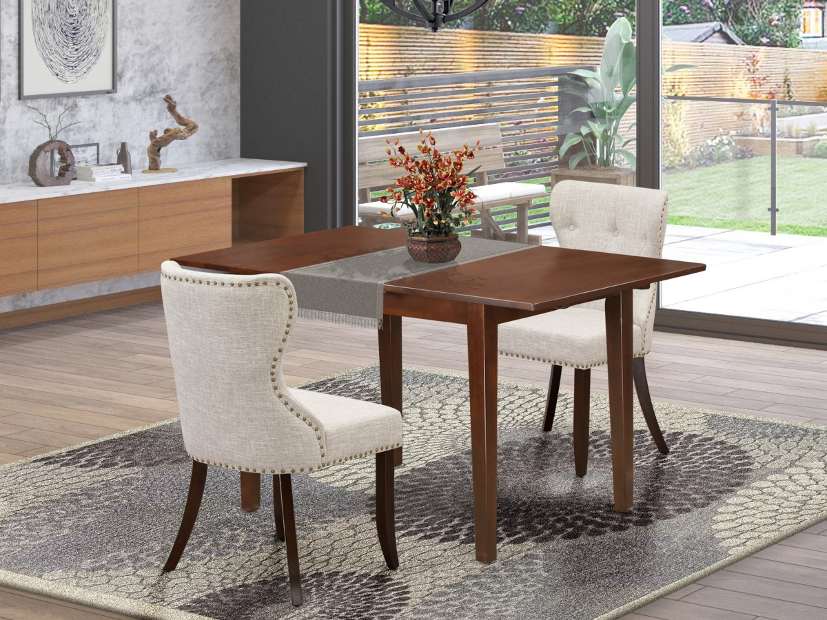 PSSI3-MAH-35 Picasso Dinette Set - Mahogany & Doeskin, Set of 2