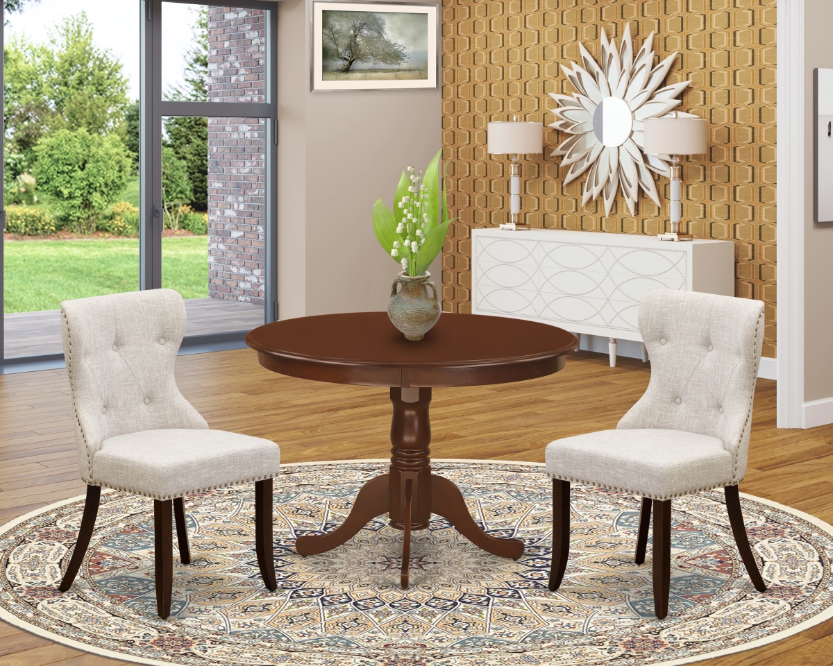 Hartland Dining Set - Mahogany & Doeskin, Set of 2