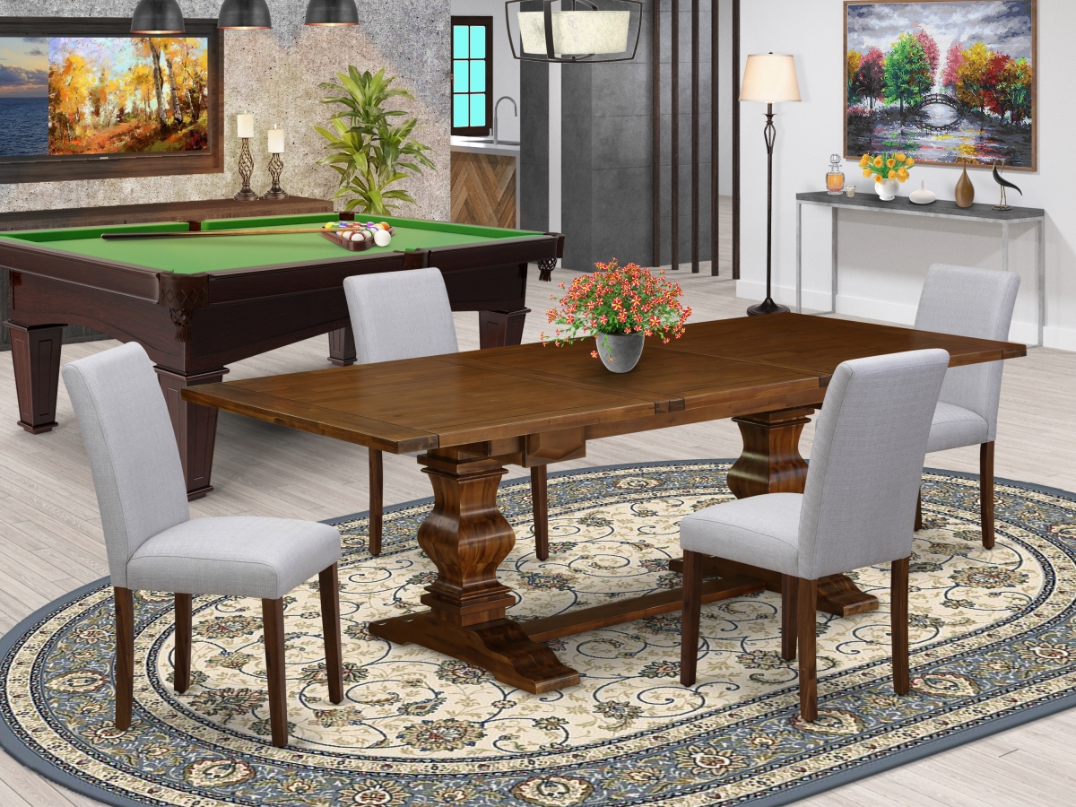 5 Piece Lassale Kitchen Furniture Set - Antique Walnut & Gray