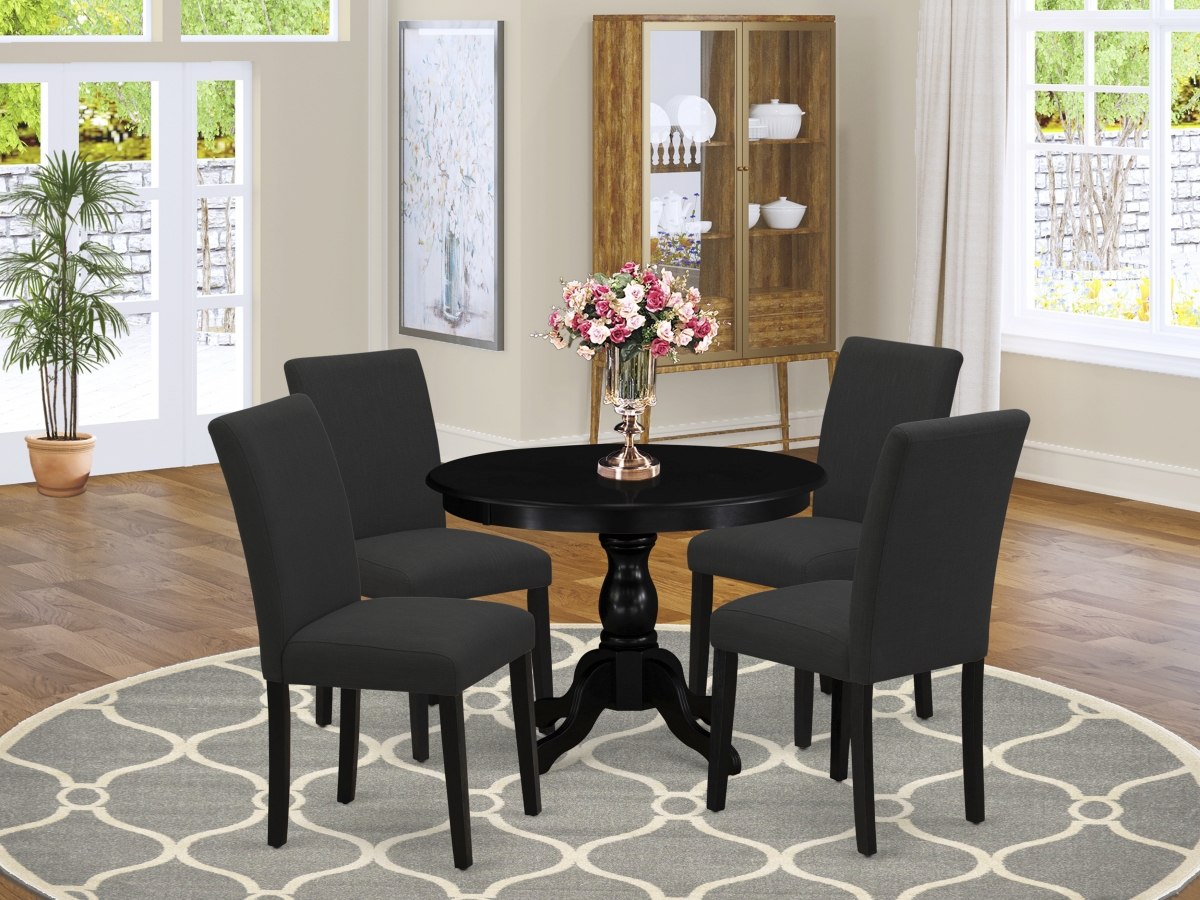 5 Piece Hartland Kitchen Table Set - Wire Brushed Black