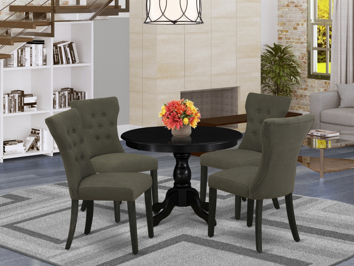 5 Piece Hartland Dining Set - Wire Brushed Black