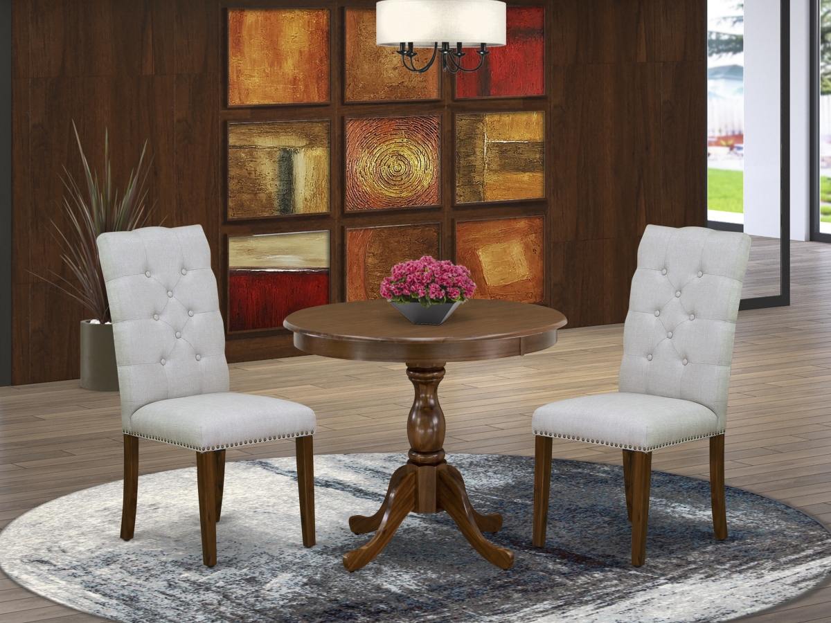3 Piece Antique Dinette Set - Acacia Walnut