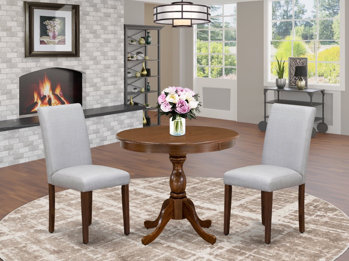 3 Piece Antique Dining Set - Acacia Walnut