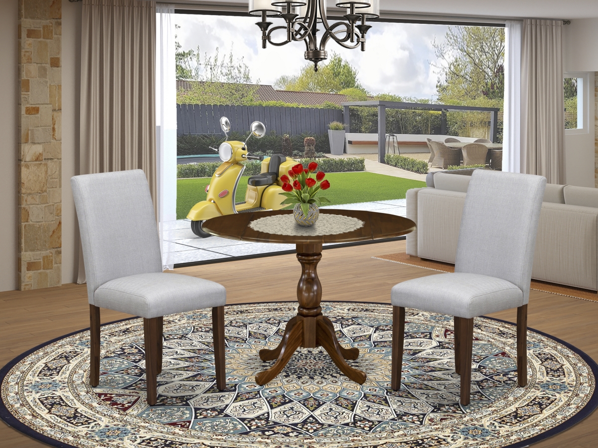 3 Piece Dublin Kitchen Table Set - Acacia Walnut